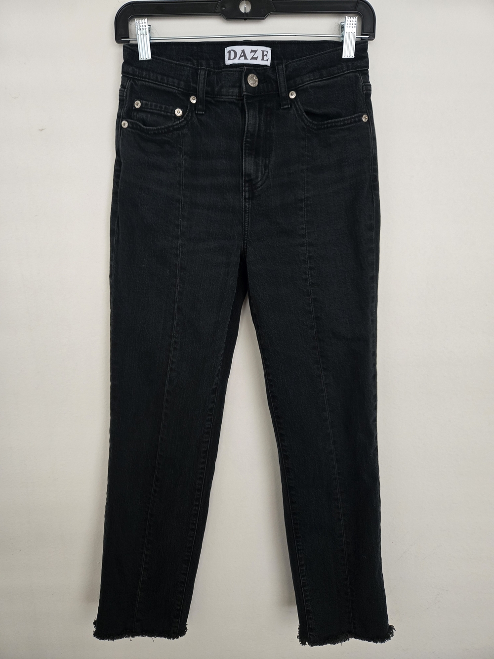 DAZE Tough Love Black Straight-Leg High-Rise Boyfriend Stretch Jeans 25